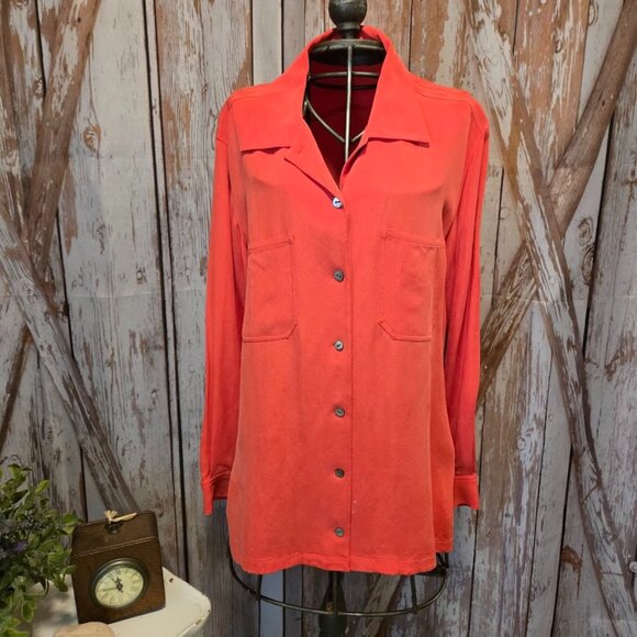 Chico's Tops - Redish/orange long-sleeve button-up